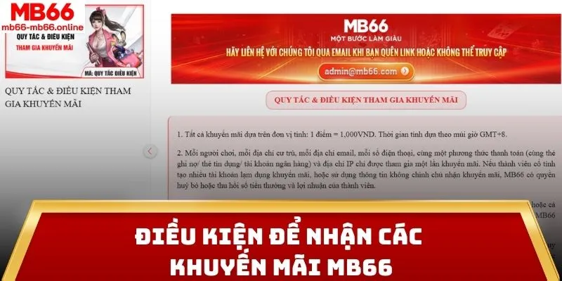 Điều kiện để nhận các khuyến mãi MB66